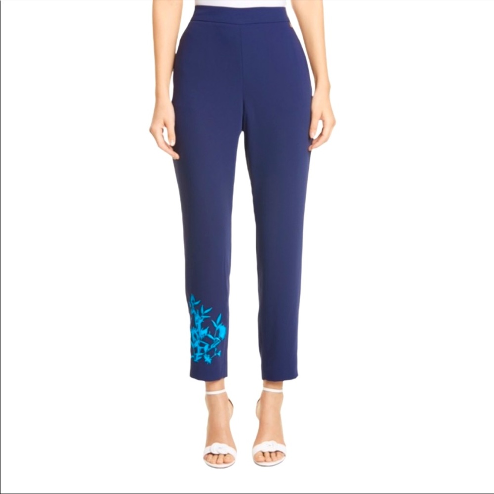 NWT Ted Baker Blue Pants with Teal Embroidery